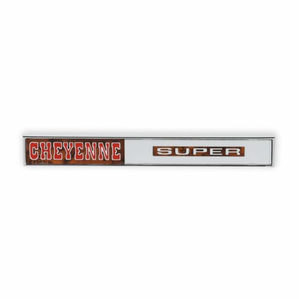 Fits 1971 C/K Series Trucks; C/K Glove Box Emblem - Cheyenne Super 05-198