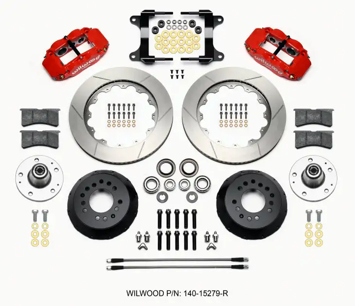 Wilwood Narrow Superlite 6R Front Hub Kit 14.00in Red 82-92 Camaro//Firebird