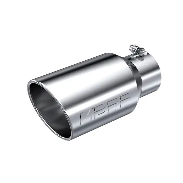 MBRP Exhaust Tip 6" OD. Angled Rolled End. 4" ID. 12" length. T304 Stainless Steel (T5073)