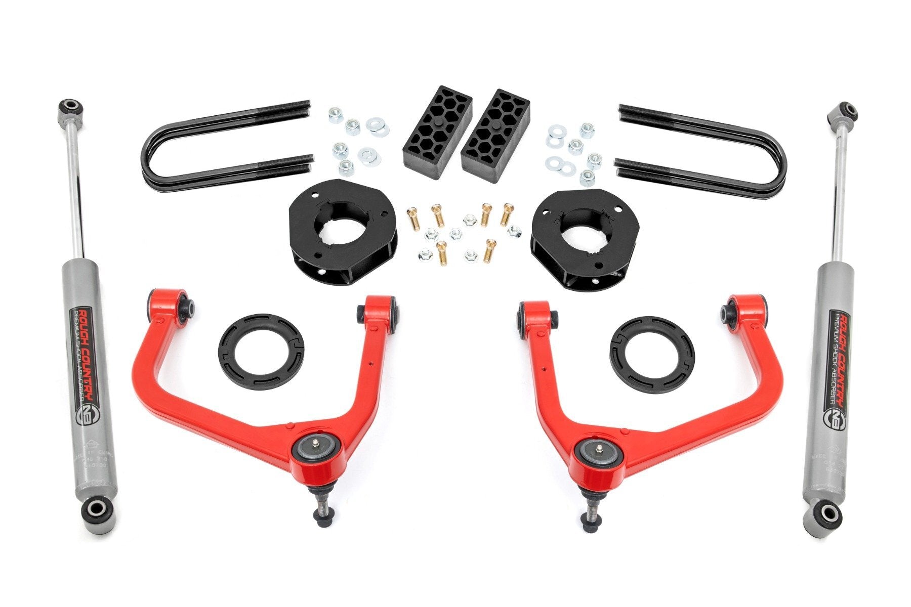 Rough Country 3.5 Inch Lift Kit - Chevy Silverado 1500 2WD/4WD (2025) - 110430RED
