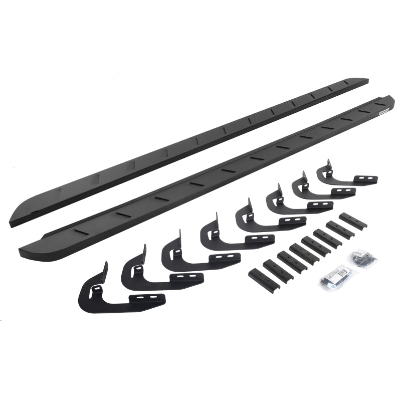 Go Rhino GMC Sierra 1500 CC 4DR RB10 Slim Running Boards Kit (Incl. Brackets) - Tex. Blk