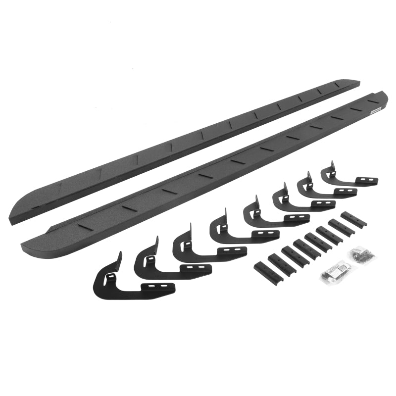 Go Rhino GMC Sierra 1500 CC 4DR RB10 Slim Running Boards Kit (Incl. Brackets) - Bedliner Coat