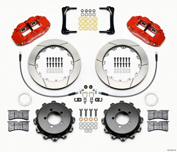 Wilwood Narrow Superlite 4R Rear Kit 12.88in Red 2008-2012 Subaru WRX w/Lines