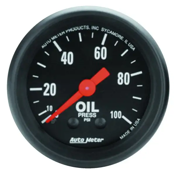 AutoMeter Z Series 52mm 0-100 PSI Mechanical Oil Pressure Gauge (2604)