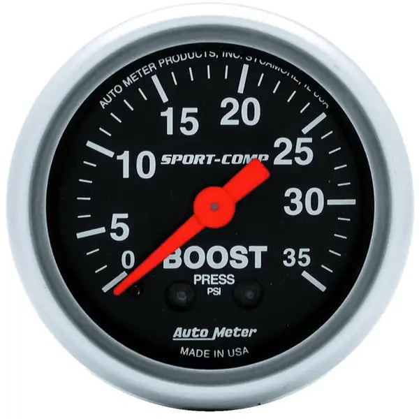 AutoMeter Sport-Comp 52mm 35 PSI Mechanical Boost Gauge (3304)