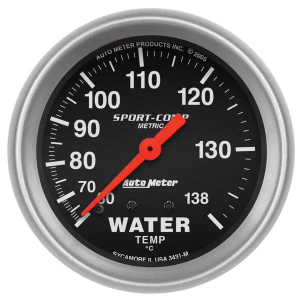 AutoMeter 2-5/8in 60-140 Degree C Mechanical Water Temperature Sport-Comp Gauge (3431-M)
