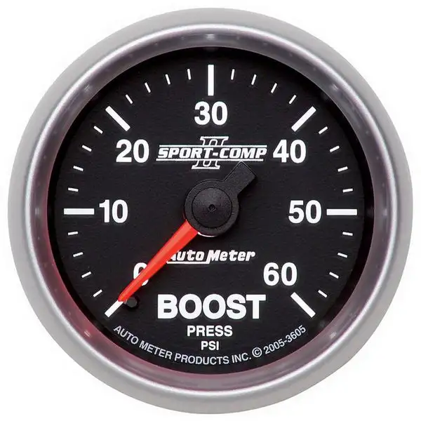 AutoMeter Sport-Comp II Mechanical 52mm 0-60 PSI Mechanical Boost Gauge (3605)