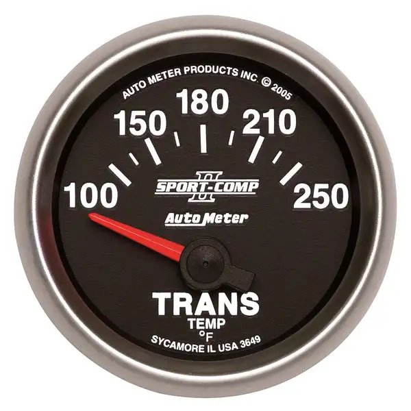 AutoMeter Sport-Comp II Short Sweep Electronic 100-250 Deg F Transmission Temp Gauge (3649)