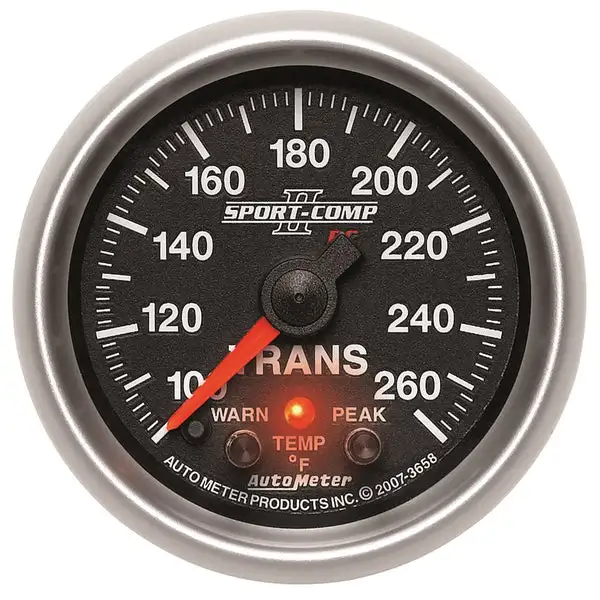 AutoMeter Elite 52.4mm 100-260F Transmission Temprature Peak and Warn w/ Electronic Control Gauge (3658)