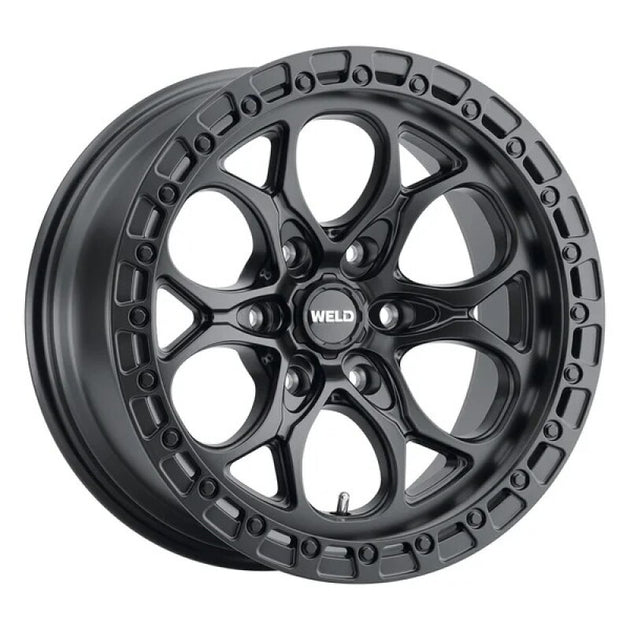 Weld 17x9 Ledge 6 6x135  ET00 BS 5.00 Satin BLK / Satin BLK Ring 87.1