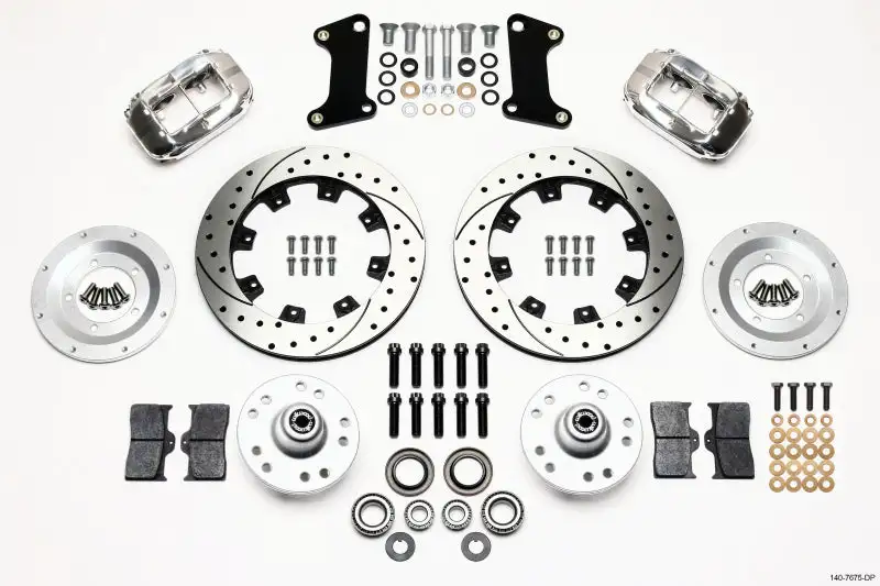 Wilwood Forged Dynalite Front Kit 12.19in Drilled Polished 67-69 Camaro 64-72 Nova Chevelle