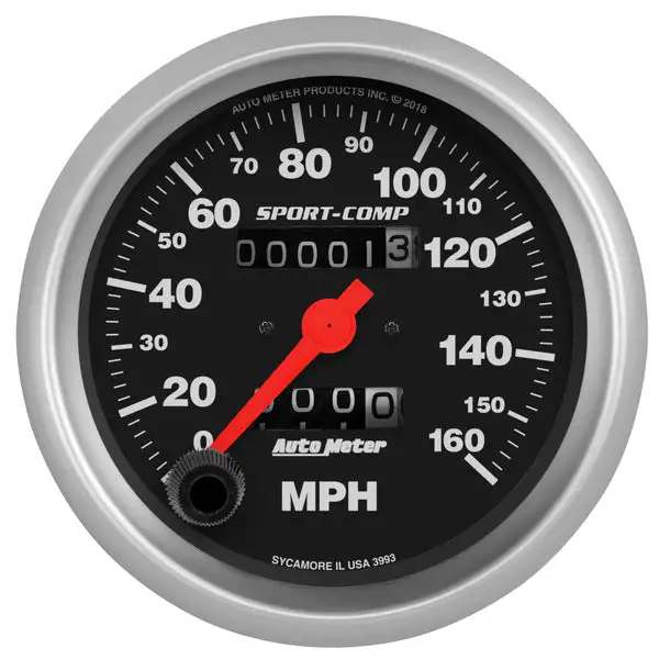 AutoMeterGAUGE, SPEEDOMETER, 3 3/8", 160MPH, MECHANICAL, SPORT-COMP - 3993