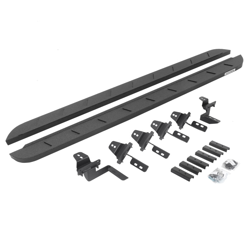 Go Rhino Jeep Wrangler JK 4DR RB10 Slim Running Boards Kit (Incl. Brackets) - Bedliner Coating