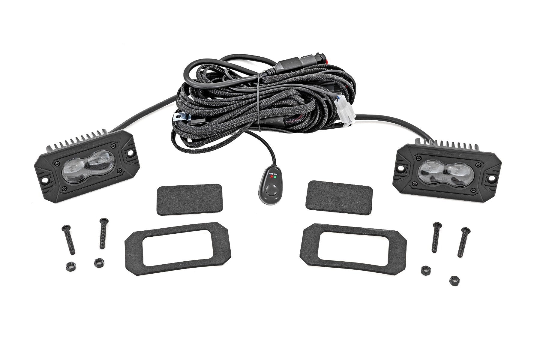 3x1.75 Inch Black Series LED Slim Aux - SAE Fog - Flush Mount - Pair