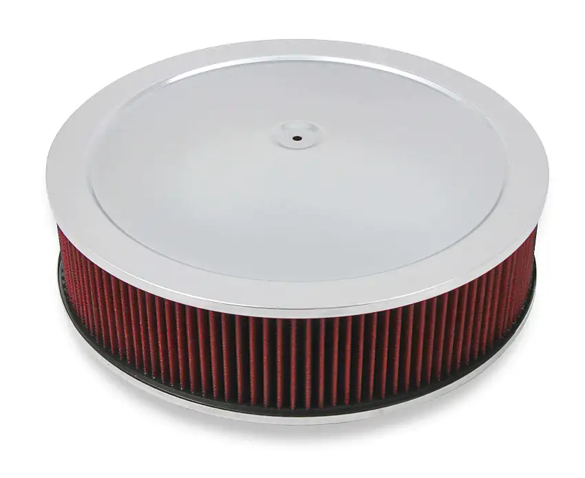 4150 Drop Base Air Cleaner Chrome w/4 Red Washable Gauze Filter - 120-4140