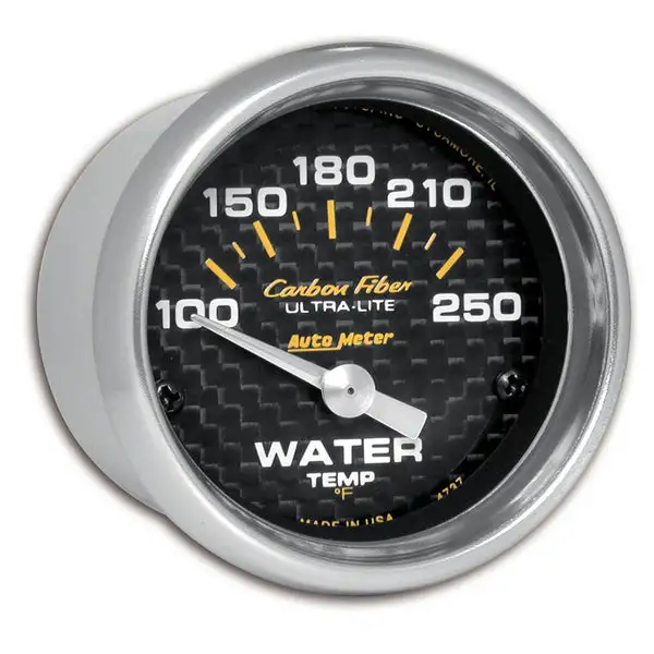AutoMeter Carbon Fiber 52mm 100-250 Deg F Electronic Water Temp Gauge (4737)