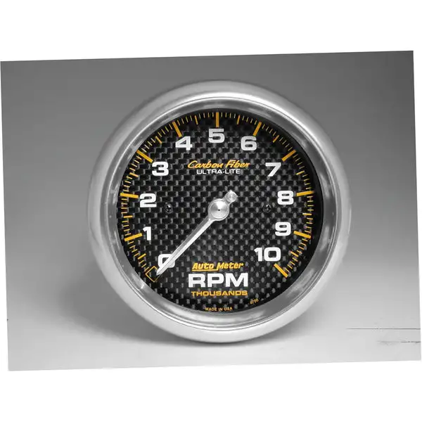 AutoMeter Carbon Fiber 3 3/8 10000 RPM In-Dash Tachometer (4798)