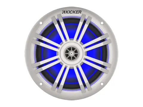 KICKER 6.5" White Flush Mount Speakers with LED Lights 2-Way 4-Ohm 45KM604WL