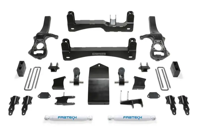 Fabtech 19+ GM C/K1500 P/U w/Trail Boss/At4 Pkg 4in Basic Sys w/Perf Shks