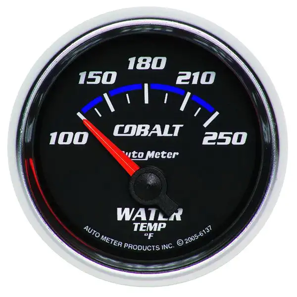 AutoMeter Cobalt 52.4mm 100-250 deg. F Short Sweep Electronic Water Temperature Gauge (6137)