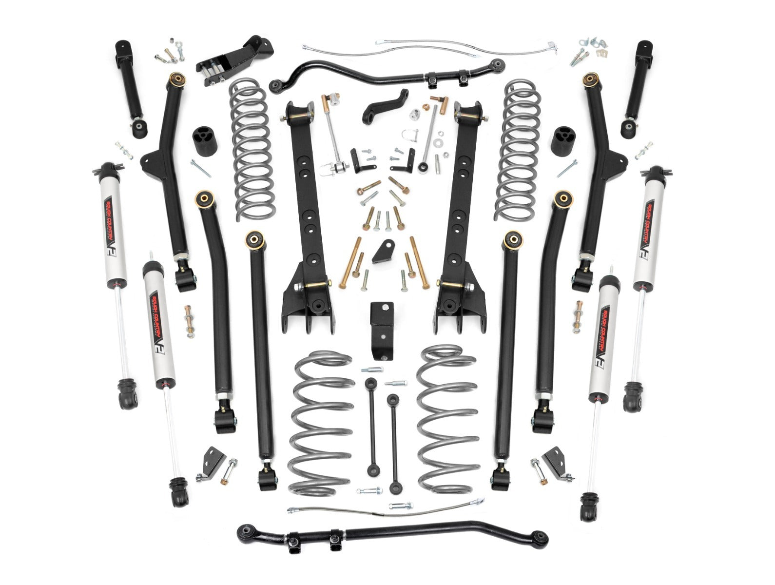 Rough Country 4 Inch Lift Kit - Long Arm - V2 - Jeep Wrangler TJ 4WD (1997-2006) - 66370