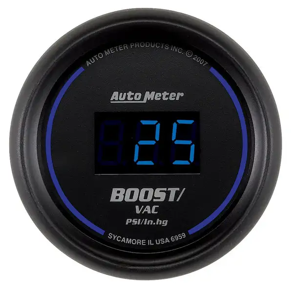 AutoMeter Cobalt Digital 52.4mm Black Vacuum/Boost Gauge (6959)