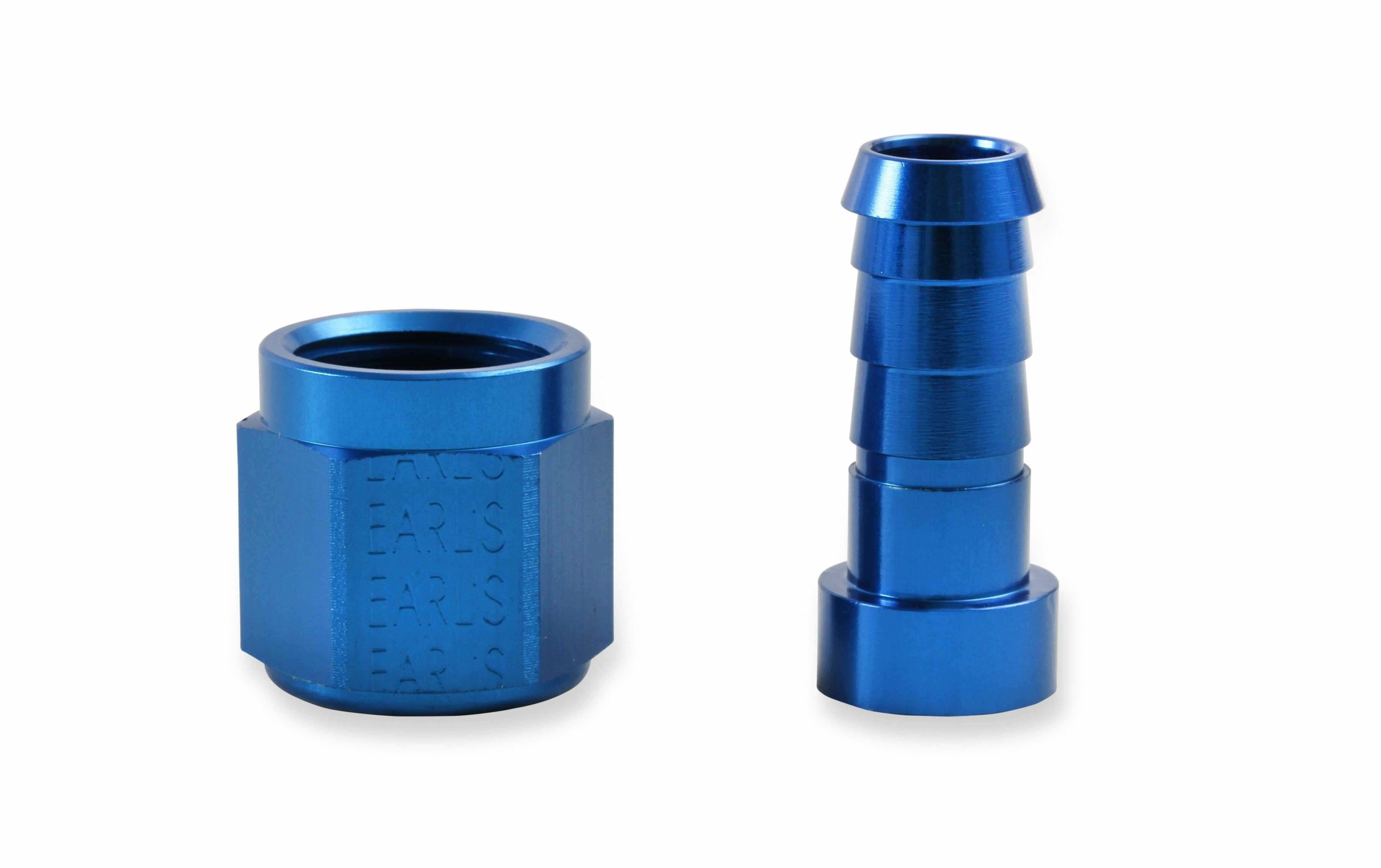Earls Auto-Crimp Hose End - Straight - Size -8 - Blue - 700108ERL