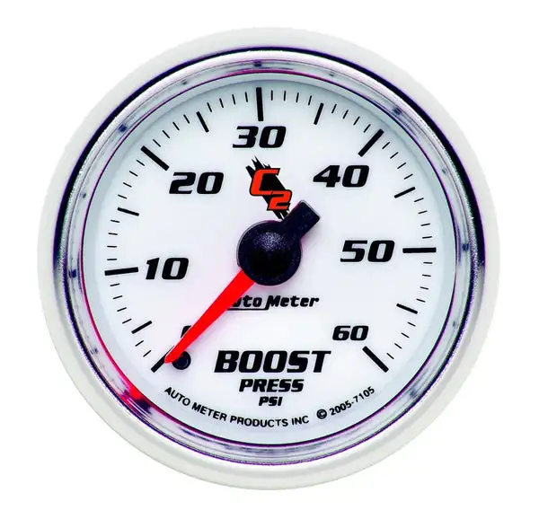 AutoMeter C2 52mm 0-60 PSI Mechanical Boost Gauge (7105)