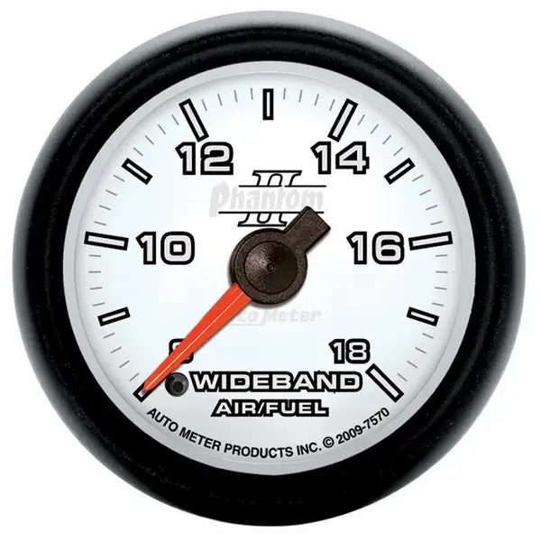 AutoMeter Phantom II 52mm Full Sweep Electronic 8:1-18:1 AFR Wideband Air/Fuel Ratio Analog Guage (7570)