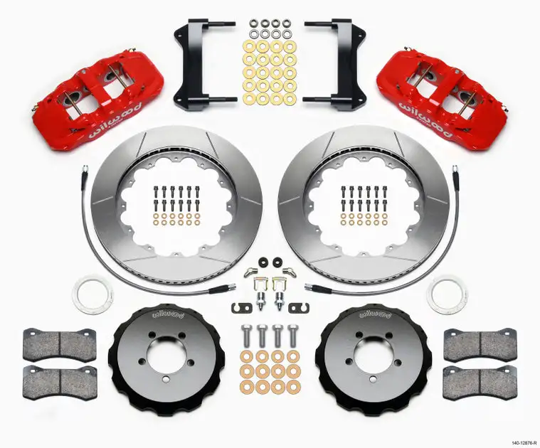 Wilwood AERO6 Front Hat Kit 14.00 Red 1999-2012 Subaru WRX w/Lines