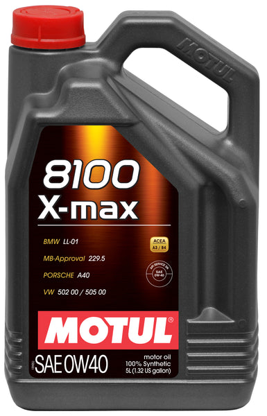 Motul 5L Synthetic Engine Oil 8100 0W40 X-MAX - Porsche A40 (104533)