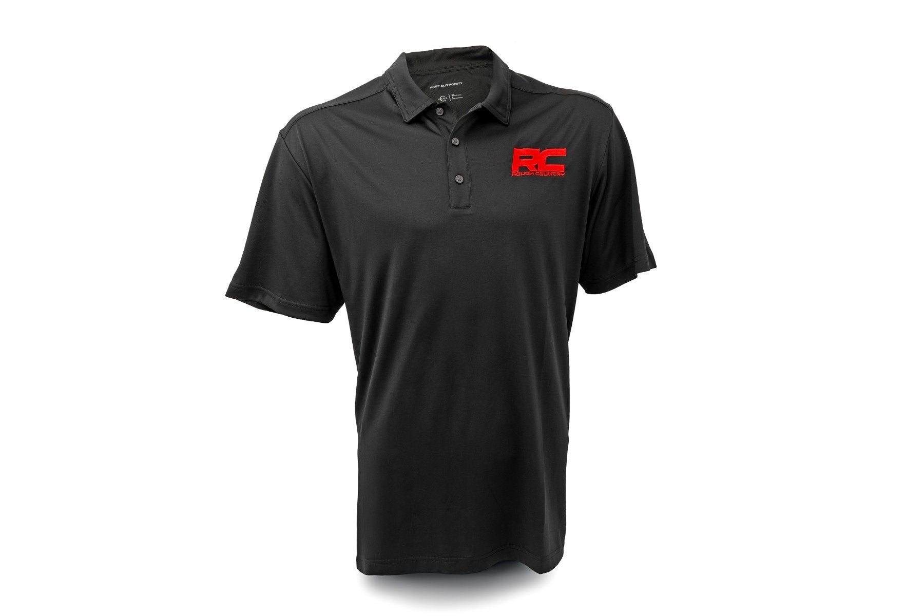 Rough Country Polo - Rough Country Logo - Black - Moisture Wicking - Size M - 83910