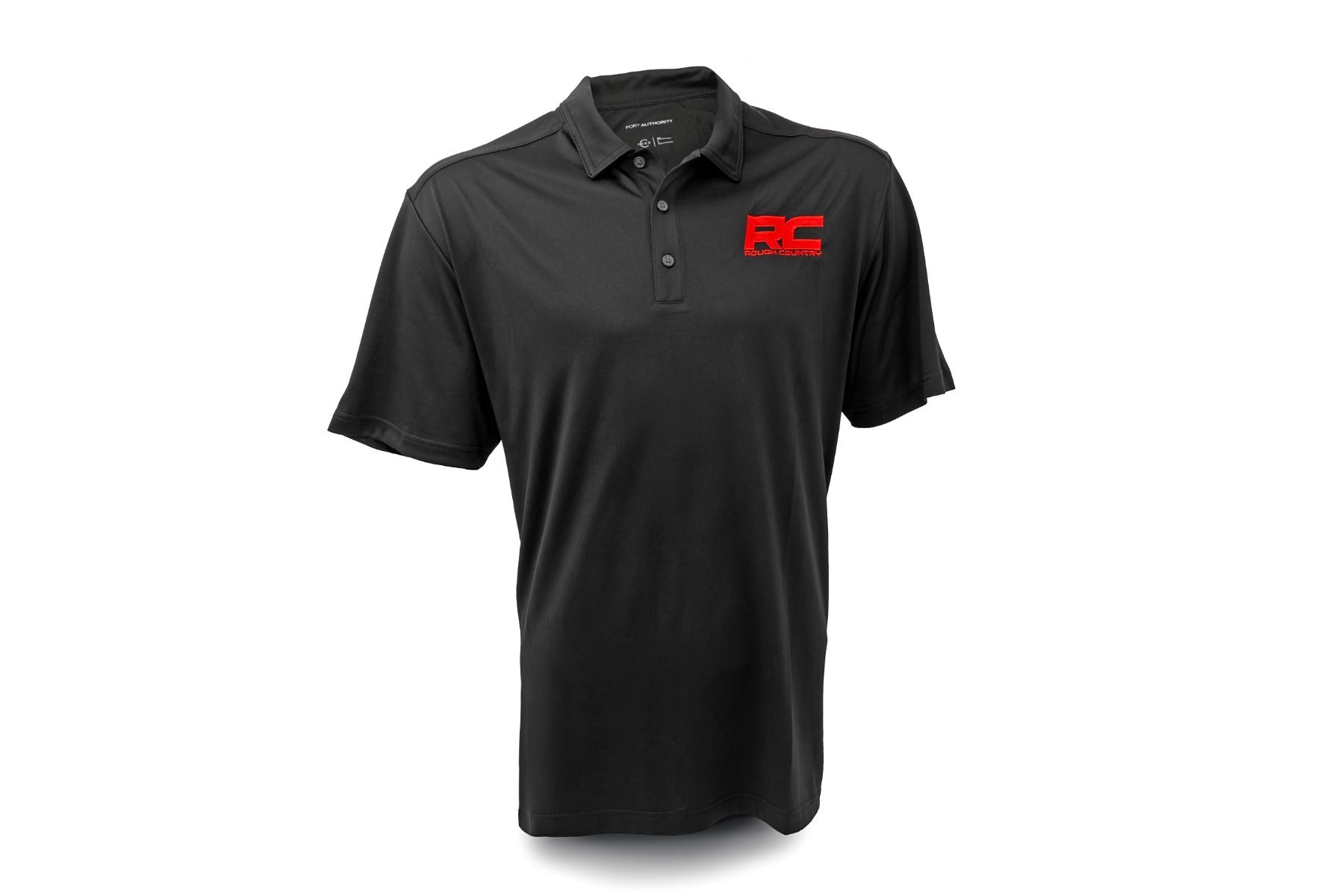 Rough Country Polo - Rough Country Logo - Black - Moisture Wicking - Size Large - 83911