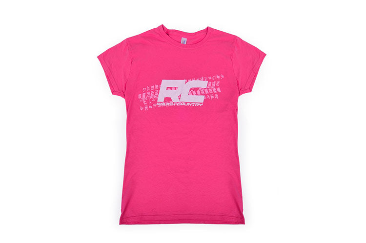 Rough Country T-Shirt - Women Fts Fit - Pink - Size L - 84069