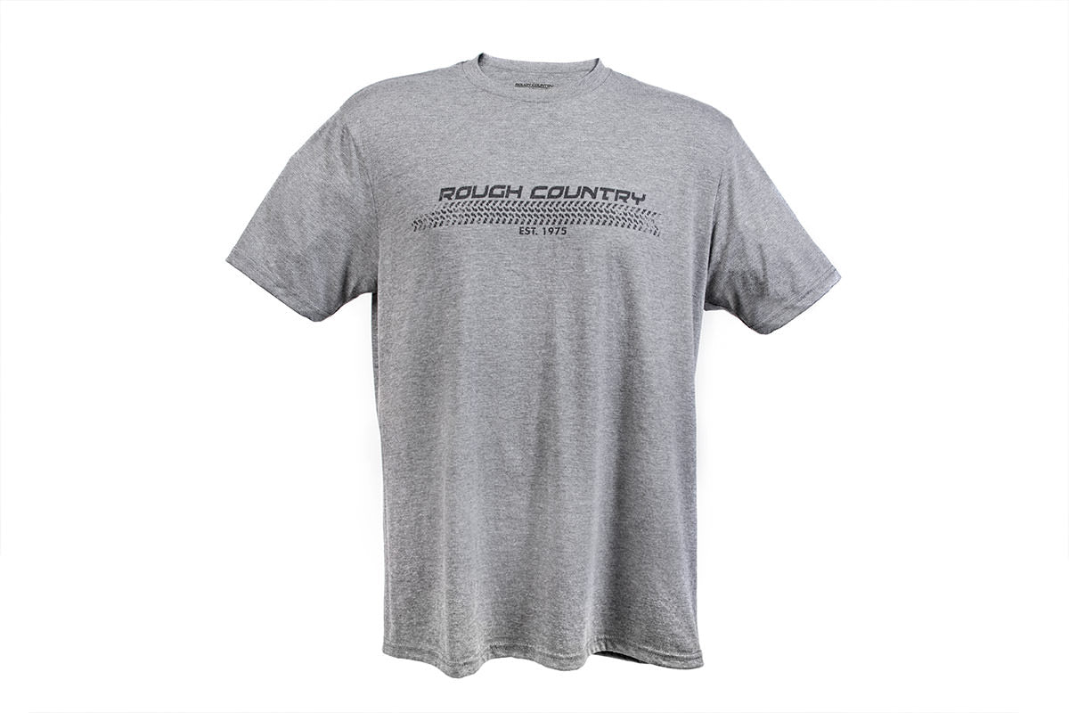 Rough Country T-Shirt - Horizontal Tread - Grey - SM - 84077SM