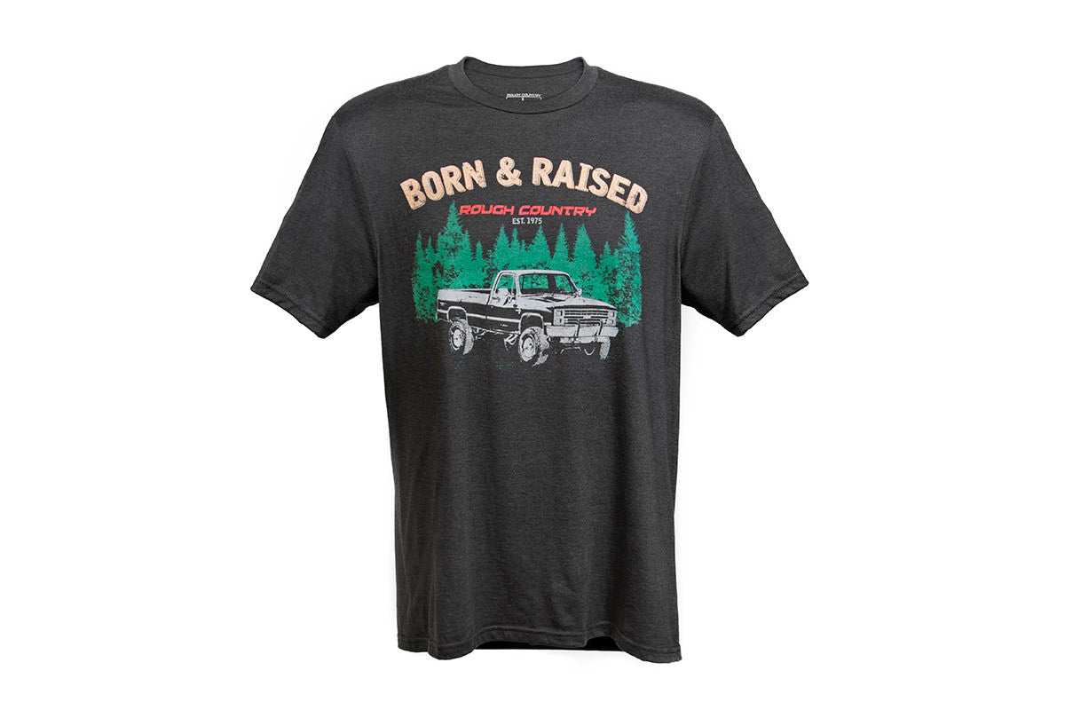Rough Country T-Shirt - Born & Raised - Black - 3XL - 840813X