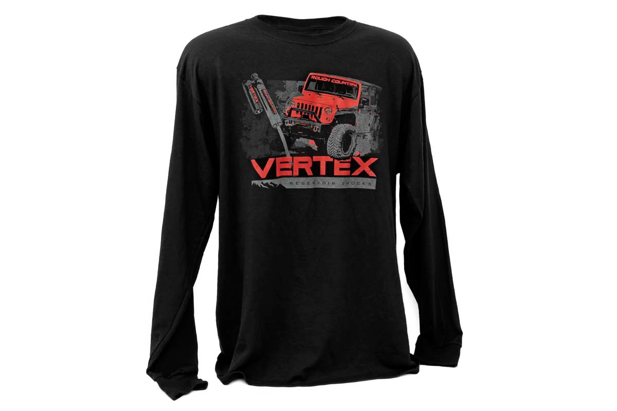 Rough Country T-Shirt - Long Sleeve - Vertex - Black - 2XL - 840902XL