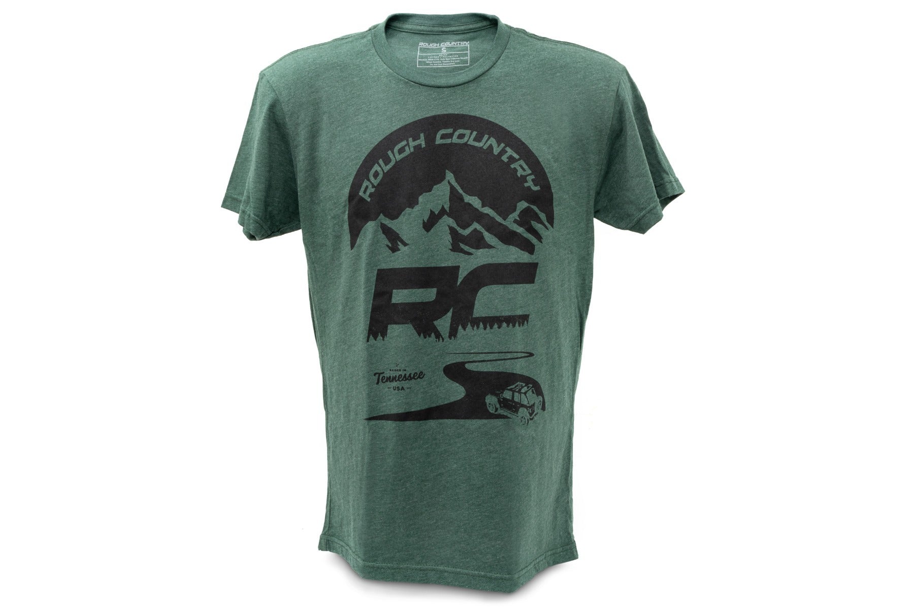 Rough Country T-Shirt - RC Mountains - Forest Green - 2XL - 840942XL