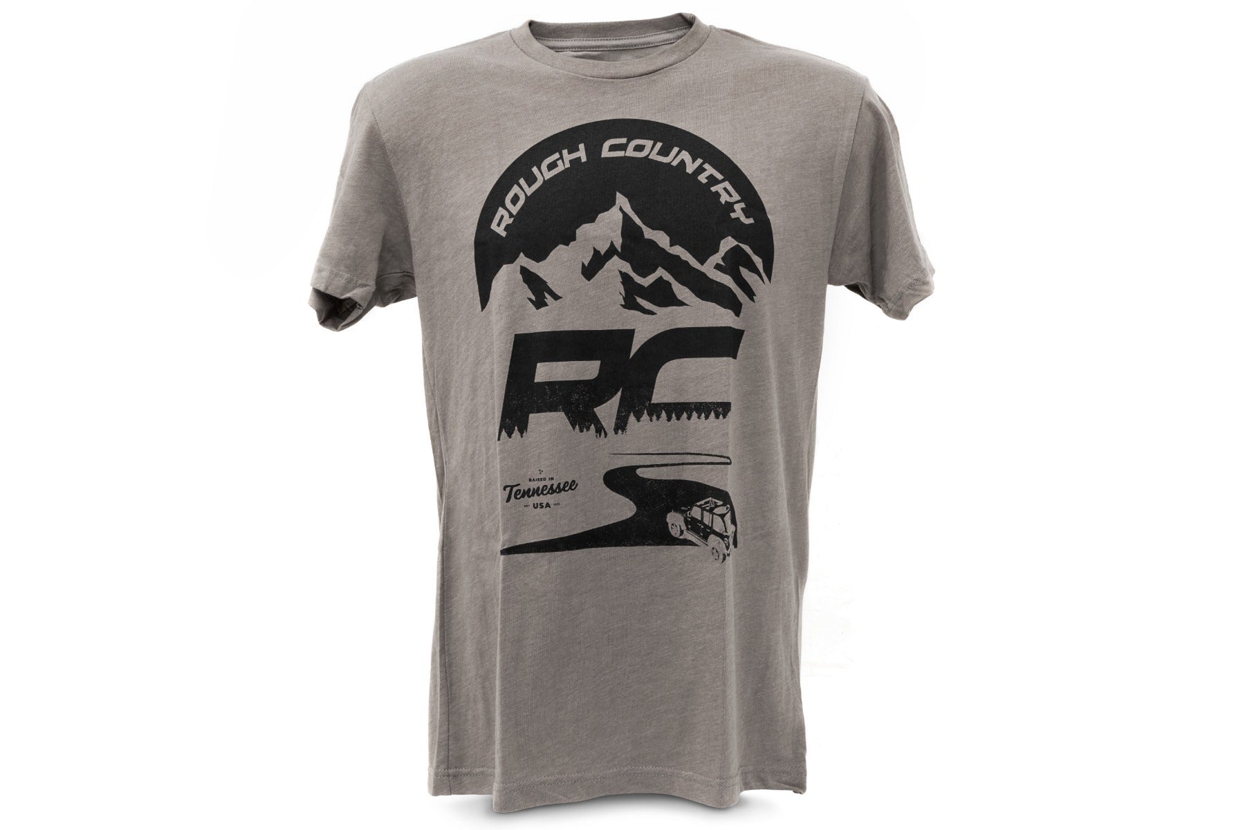 Rough Country T-Shirt - RC Mountains - Warm Gray - 2XL - 840952XL