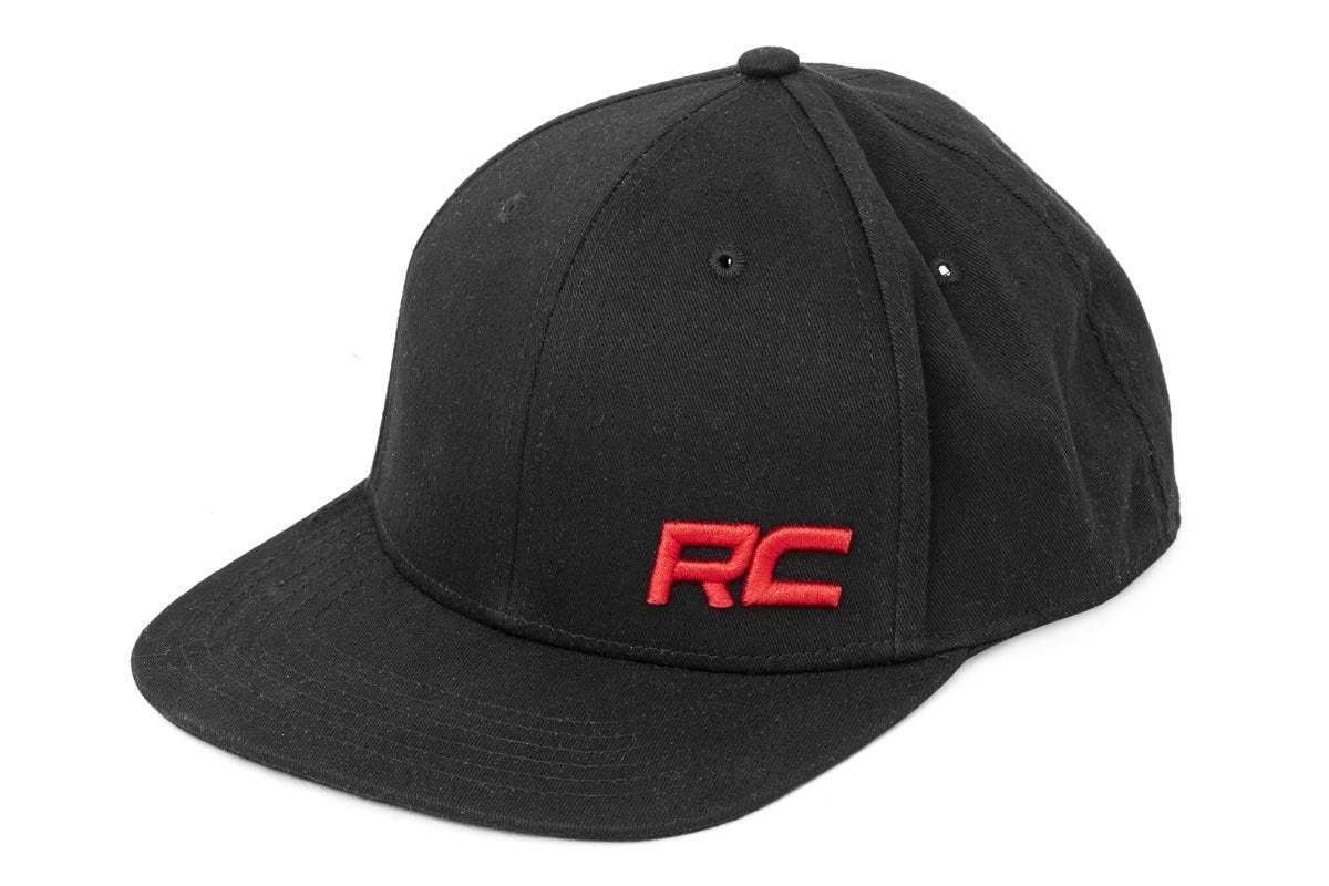 Rough Country Hat - Flat Bill - Red Logo - Black - 84123