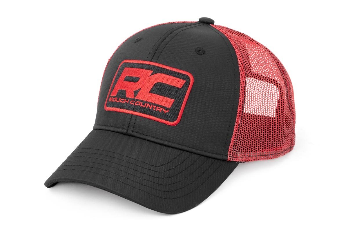 Rough Country Hat - Red Mesh - Rough Country Patch - Black/Red - 84124