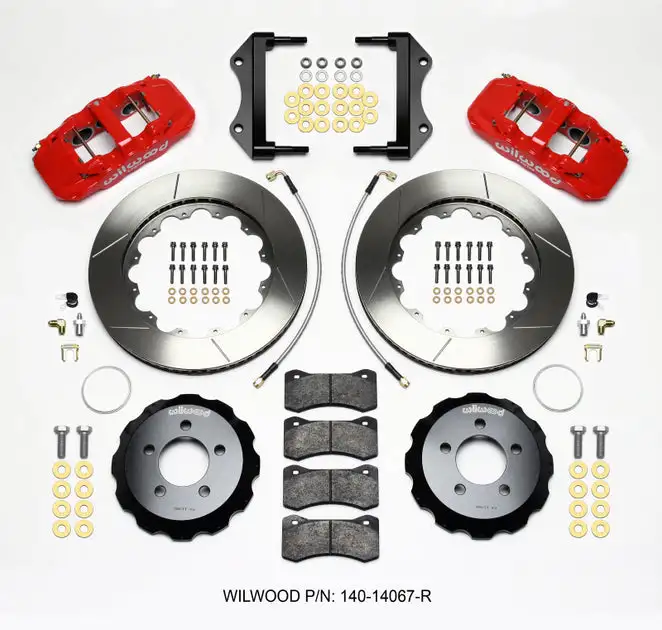 Wilwood AERO6 Front Hat Kit 14.25 Red 2014-Up Challenger w/Lines