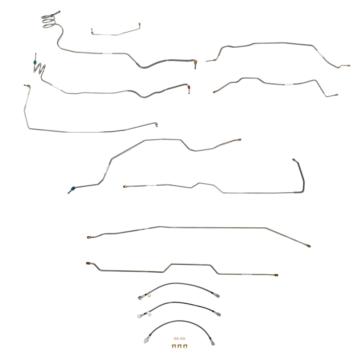 1973-79 Chevy C-10 w/ Single Cab and Short Bed; Complete Brake Line and Hose Kit; Steel BLH145OM