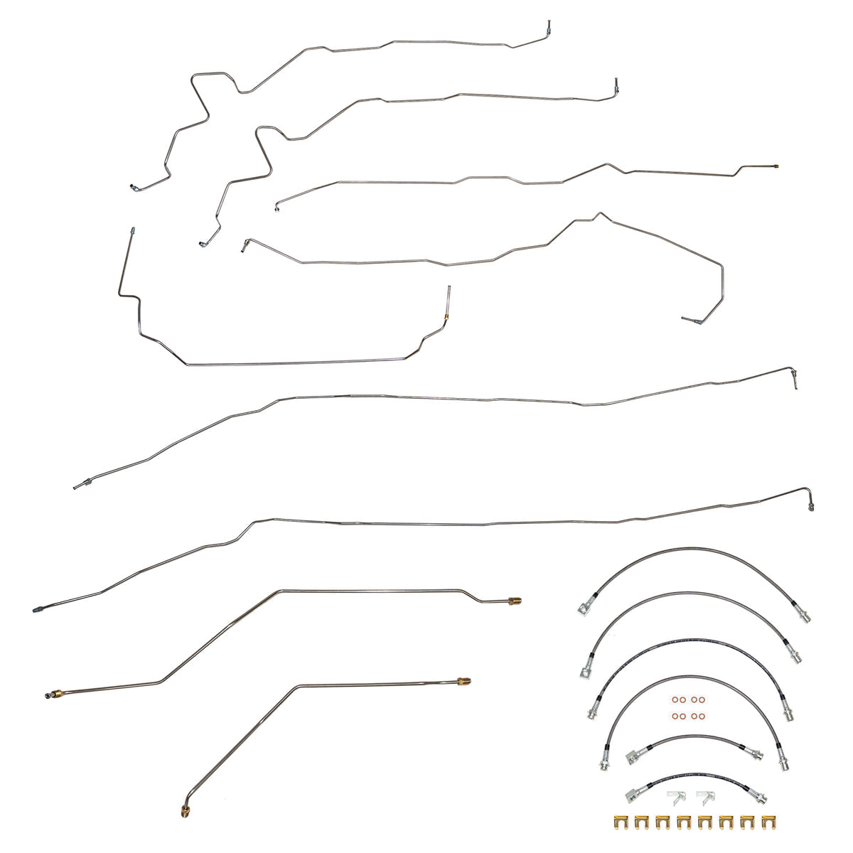 2011 GMC Sierra 2500HD 6.0L, 4WD, Reg w/ Long; Complete Brake Line & Hose Kit; Stainless BLH146SS