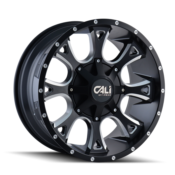 CALI OFF-ROAD ANARCHY 9103 SATIN BLACK MILLED 22X12 8-180 -44MM 124.1MM - 9103-22278M