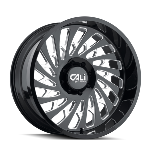 CALI OFF-ROAD SWITCHBACK 9108 GLOSS BLACK MILLED 20X9 6-135 0MM 87.1MM - 9108-2936BM