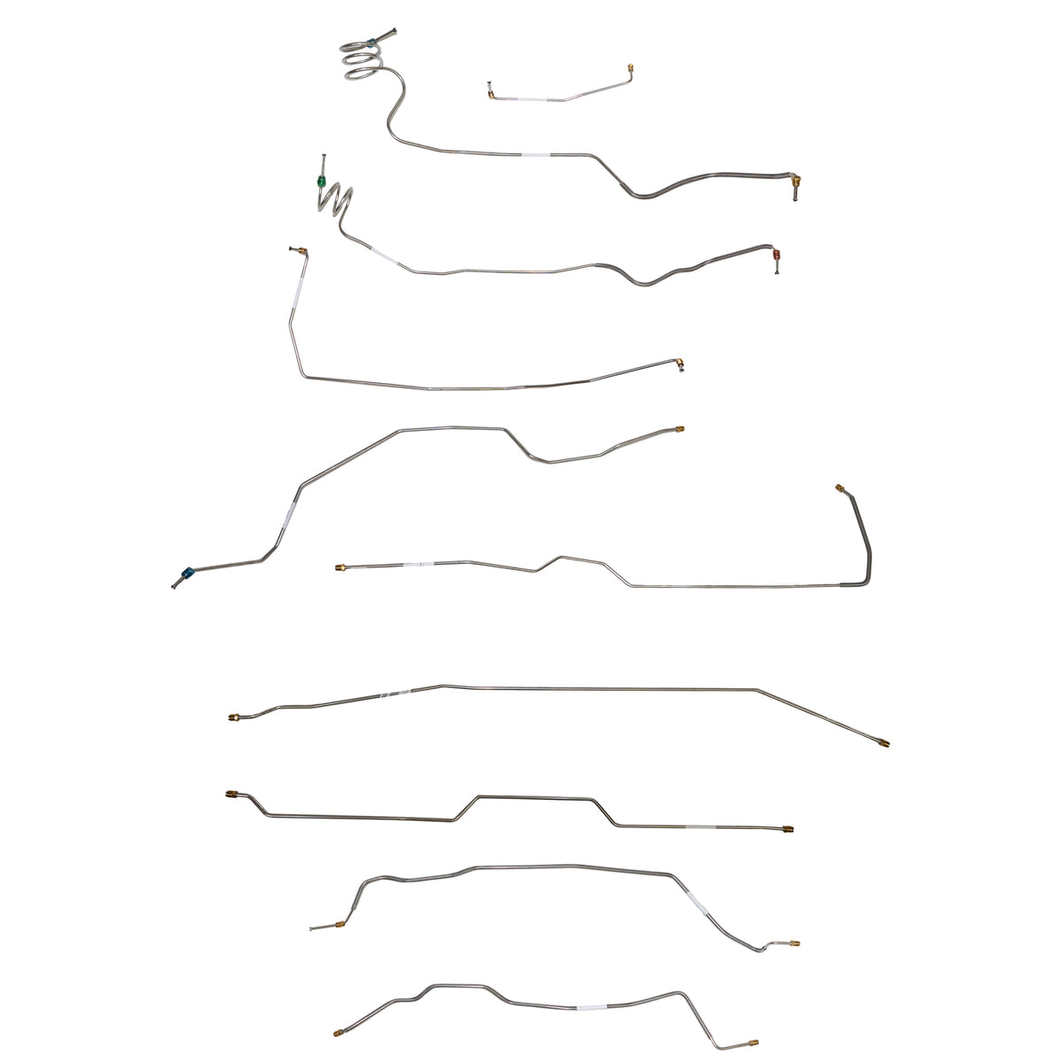 1973-79 Chevy C-10 w/ Single Cab and Short Bed; Complete Brake Line Kit; Stainless CBK0711SS
