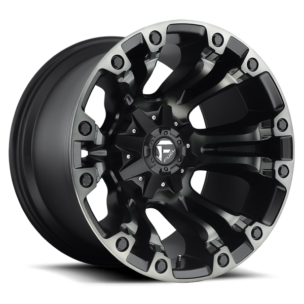 Aluminum Wheels 20X9 Vapor D569 8 On 180 Matte Black Double Dark Tint 124.2 Bore 1 Offset Fuel Off Road Wheels - D56920901850A