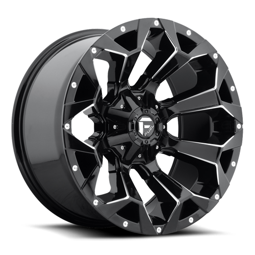 Aluminum Wheels 20X9 Assault D576 8 On 170 Gloss Black Milled 125.1 Bore 1 Offset 8 Spoke Fuel Off Road Wheels - D57620901750