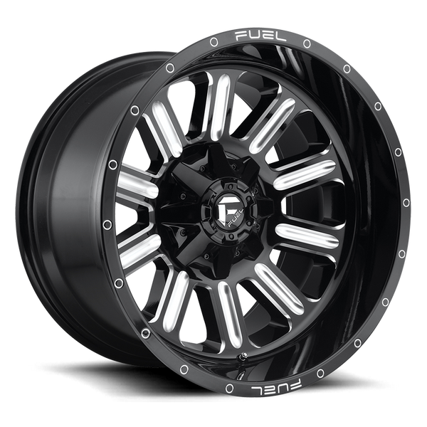 Aluminum Wheels 20X9 Hardline D620 8 On 180 Gloss Black Milled 124.3 Bore 1 Offset Fuel Off Road Wheels - D62020901850